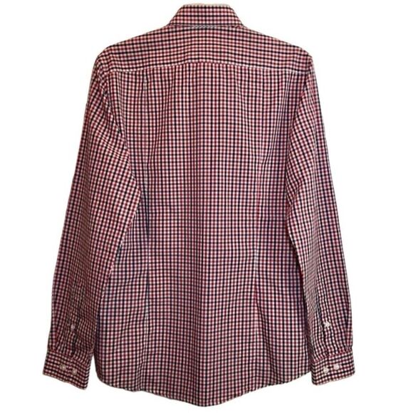 H&M Slim Fit Long Sleeve Button Down Shirt in Red/White/Blue Check Men’s Small - Picture 4 of 6
